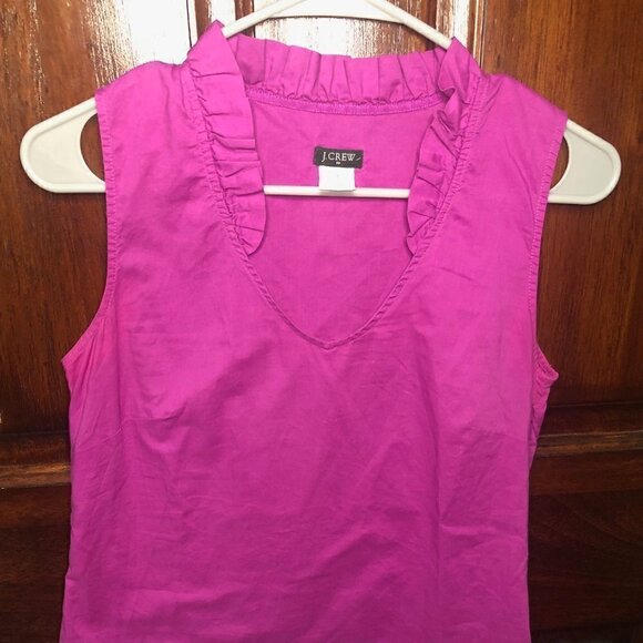 Beautiful J Crew Ruffled Orchid V Neck Top Size 0 - Picture 2 of 5
